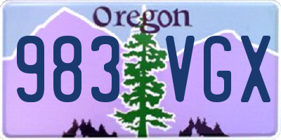 OR license plate 983VGX