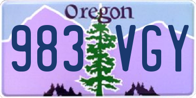 OR license plate 983VGY