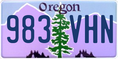 OR license plate 983VHN