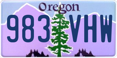 OR license plate 983VHW