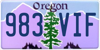 OR license plate 983VIF