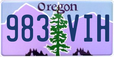 OR license plate 983VIH