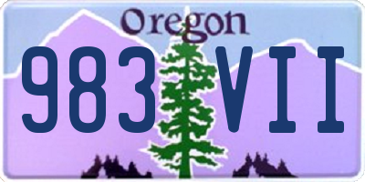 OR license plate 983VII