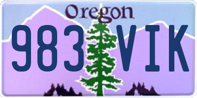 OR license plate 983VIK