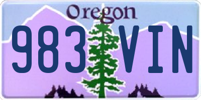 OR license plate 983VIN