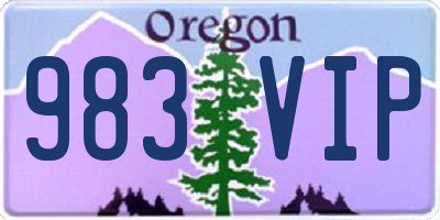 OR license plate 983VIP