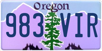 OR license plate 983VIR