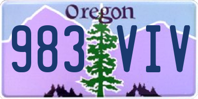 OR license plate 983VIV