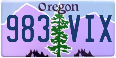 OR license plate 983VIX