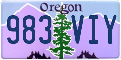 OR license plate 983VIY