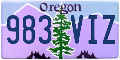 OR license plate 983VIZ