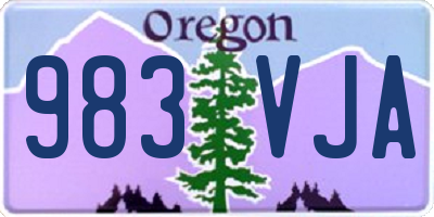 OR license plate 983VJA