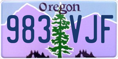 OR license plate 983VJF