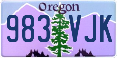 OR license plate 983VJK