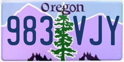 OR license plate 983VJY