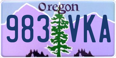 OR license plate 983VKA