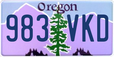 OR license plate 983VKD