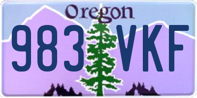 OR license plate 983VKF
