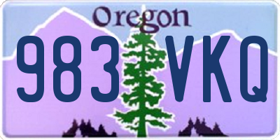 OR license plate 983VKQ
