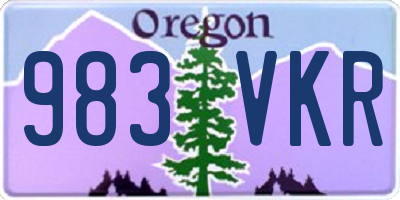 OR license plate 983VKR