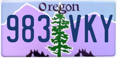 OR license plate 983VKY