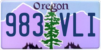 OR license plate 983VLI