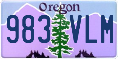 OR license plate 983VLM