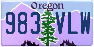 OR license plate 983VLW