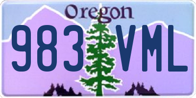 OR license plate 983VML