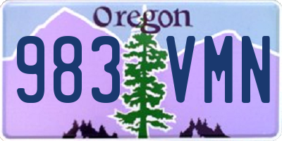 OR license plate 983VMN