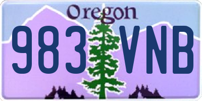 OR license plate 983VNB