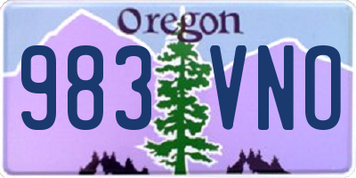 OR license plate 983VNO