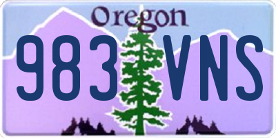 OR license plate 983VNS