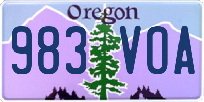 OR license plate 983VOA