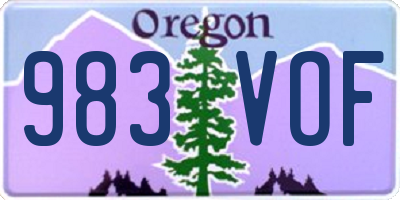 OR license plate 983VOF