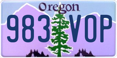 OR license plate 983VOP