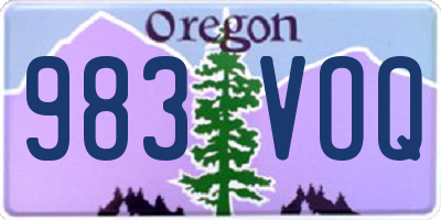 OR license plate 983VOQ