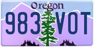 OR license plate 983VOT