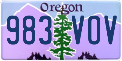 OR license plate 983VOV