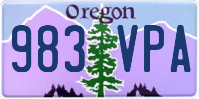OR license plate 983VPA