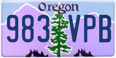 OR license plate 983VPB