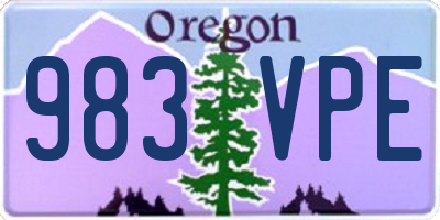 OR license plate 983VPE