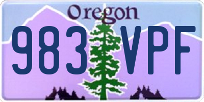 OR license plate 983VPF