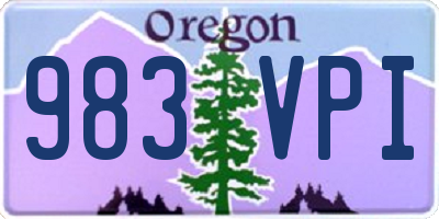 OR license plate 983VPI