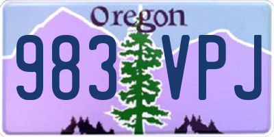 OR license plate 983VPJ