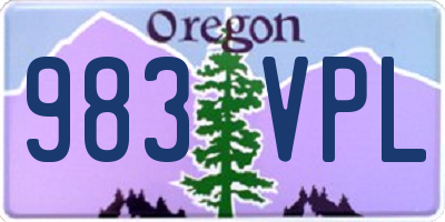 OR license plate 983VPL