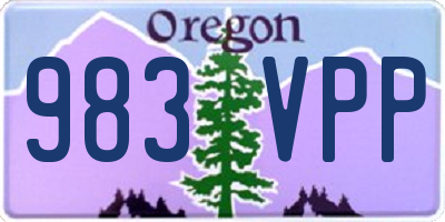 OR license plate 983VPP