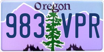 OR license plate 983VPR