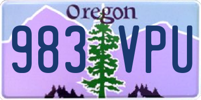 OR license plate 983VPU