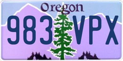OR license plate 983VPX